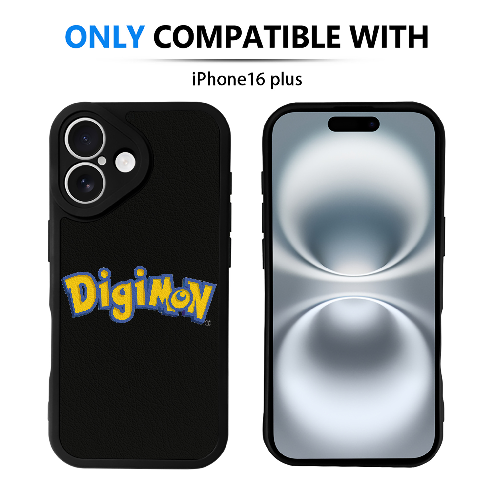 （画像用） Digimon デジタルモンスター/デジモン 【iPhone 16シリーズ対応】シリコンスマホケース（レザー調） 材質：シリコン
